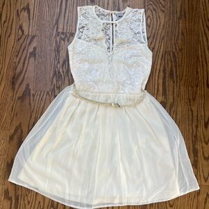 ASOS Elegant Cream Lace Dress with open back